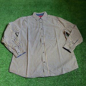 Argyle Culture Men's Button Down Long Sleeve Gingham Casual Y2K Shirt Size L